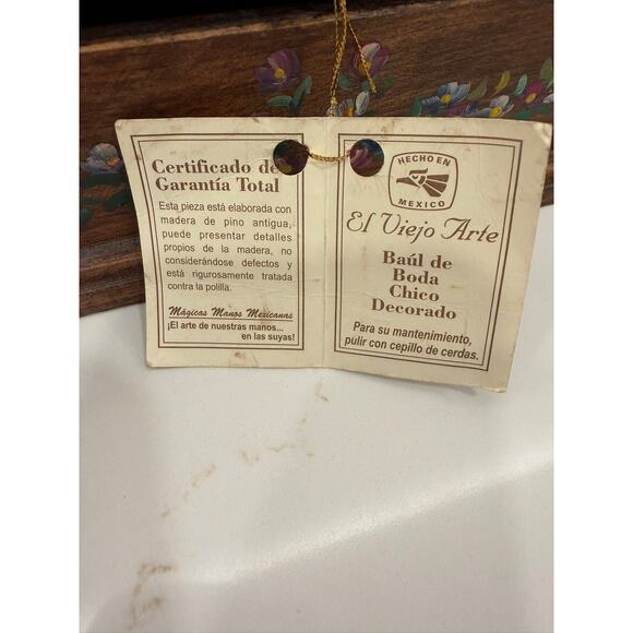Vintage Antique Unused‎ El Viego Arte Art Mexico Carved Wood Trinket Jewelry Box - Picture 8 of 10